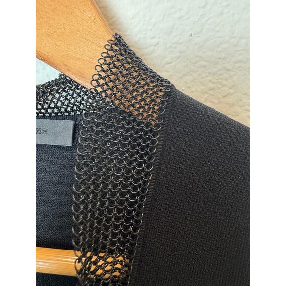 Alexander Wang Black Knit Tank Top with Chainmail V-Neck Draped Runway M - Picture 4 of 10